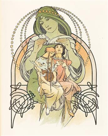 ALPHONSE MUCHA (1860-1939) & ROBERT DE FLERS (1872-1927). ILSÉE / PRINCESSE DE TRIPOLI. Bound volume. 1897. 13¼x10¼ inches, 33¾x26 cm.           